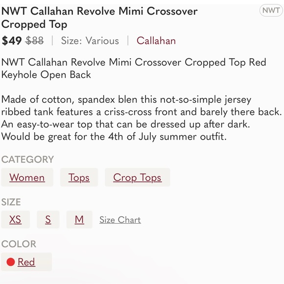 NWT Callahan Revolve Mimi Crossover Cropped Top - Picture 10 of 13